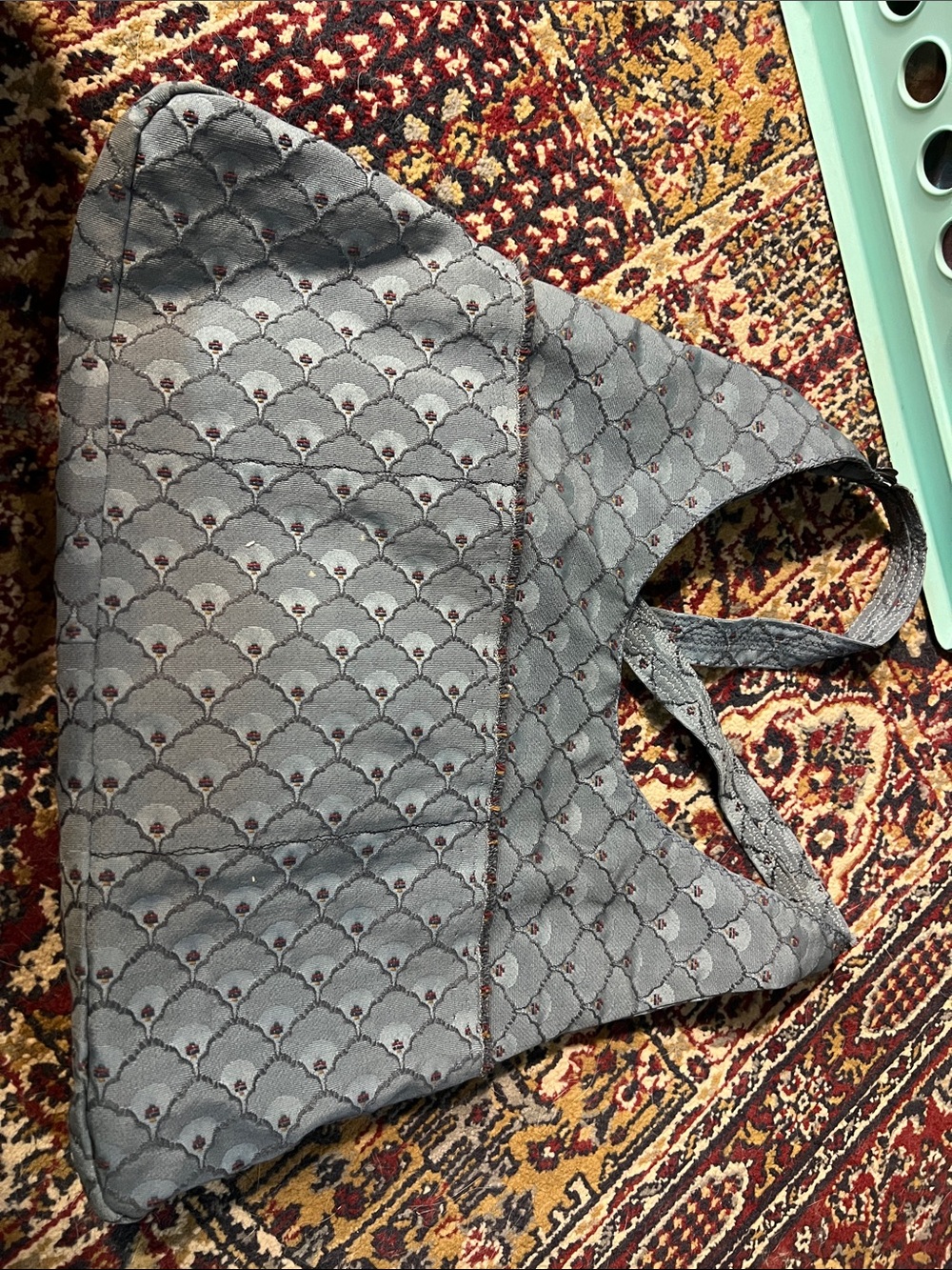 Handmade Gray Quilted Tote Bag - Unbranded